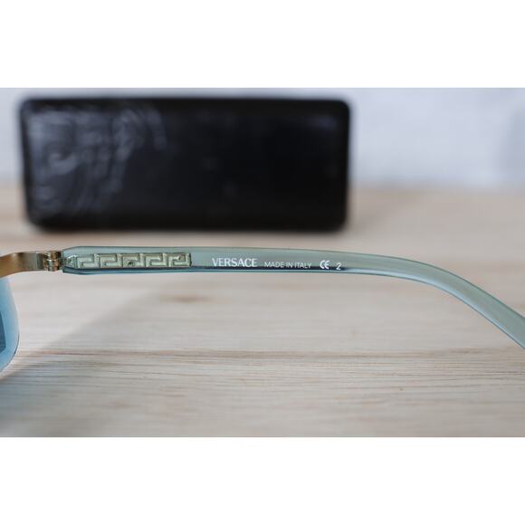 Vintage Versace Sunglasses 1990s Italy rimless with case mod x81 col 030/270 - Picture 10 of 16